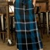 Outlet 🥰 Bon Apple Tea Black & Blue Plaid Pocket Maxi 👗 Skirt - 👩 Women & Plus 🥰