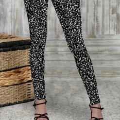 Brand new ⭐ Bon Apple Tea Black & White Speckle Leggings - 👩 Women & Plus ⌛