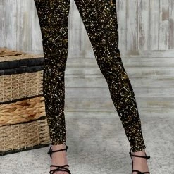 Brand new 🌟 Bon Apple Tea Goldtone & Black Speckle Leggings - 👩 Women & Plus 👏