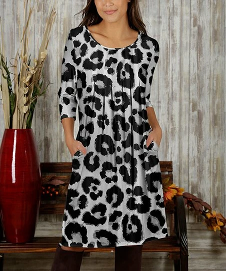 Brand new β Bon Apple Tea Black & Gray Leopard Pleated Pocket Shift π Dress - π© Women & Plus π 1 Brand new β Bon Apple Tea Black & Gray Leopard Pleated Pocket Shift π Dress - π© Women & Plus π